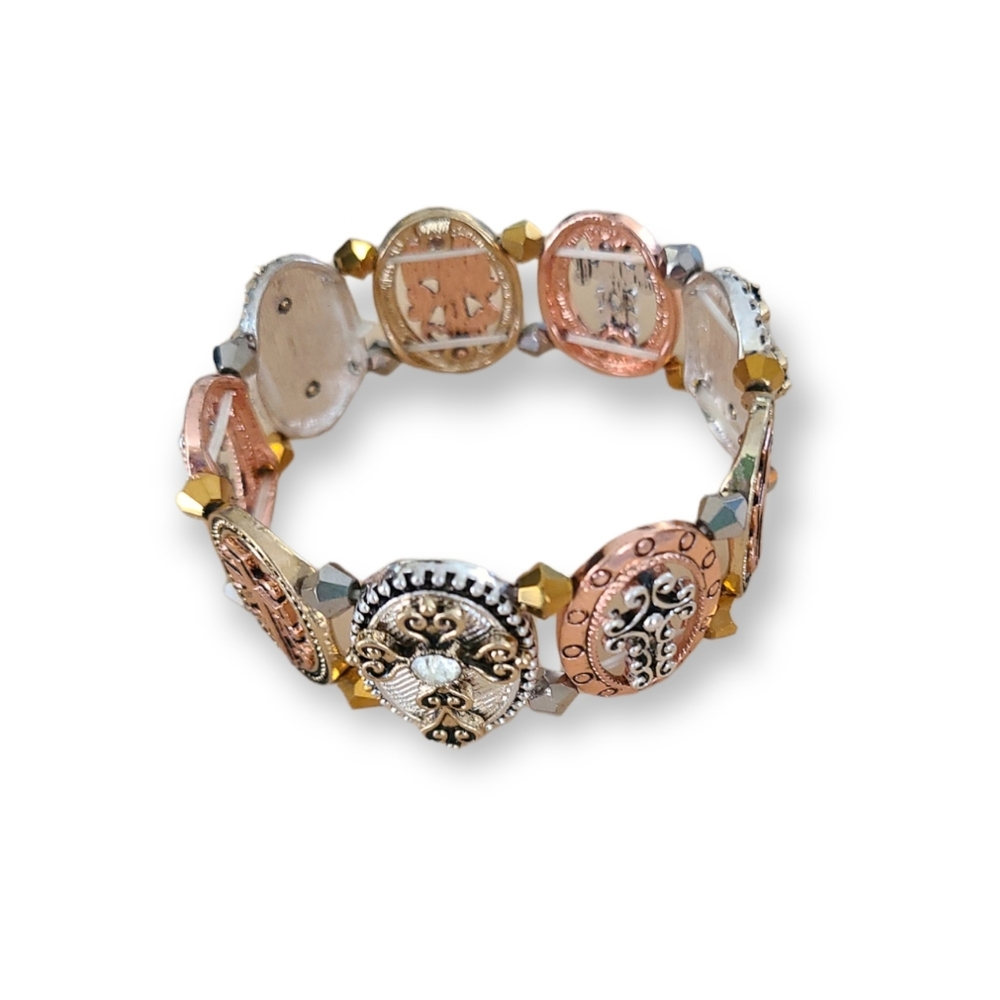 Western Cross Charm Stretch bracelet